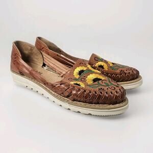 Women's Huarache Mexican Sandals Genuine Leather Authentic Sandal Mexico 26 US 9